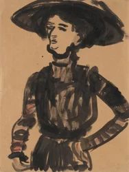 Mujer GUGG con sombrero negro